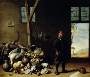 Peasant in an Interior or, Kitchen with a Still Life